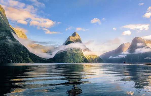 Mountains, lake, New Zealand