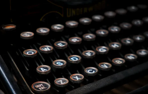 Picture background, button, typewriter