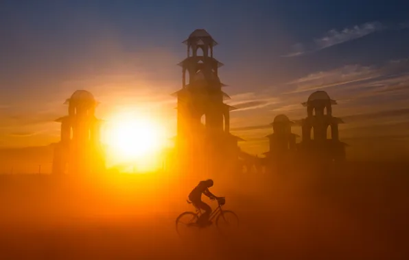 Picture light, sunset, bike
