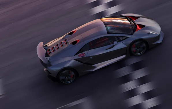 Picture speed, track, Lamborghini, Sesto Elemento, finish line