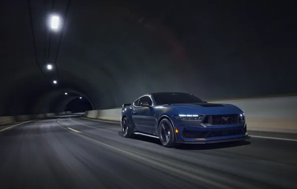 Picture Ford, Road, The tunnel, Ford, Movement, Pony Car, 2022, Ford Mustang Dark Horse