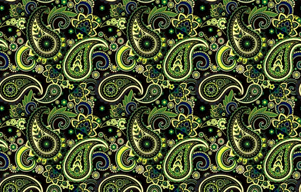 Green, pattern, ornament, Paisley, Indian cucumbers