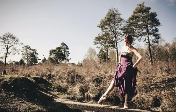 Girl, nature, ballerina