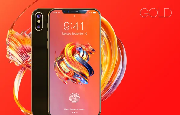 Apple, iPhone, gold, hi-tech, smartphone, technology, iPhone X