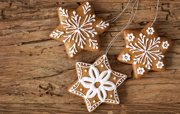 Picture stars, snowflakes, New Year, cookies, Christmas, Christmas, stars, dessert