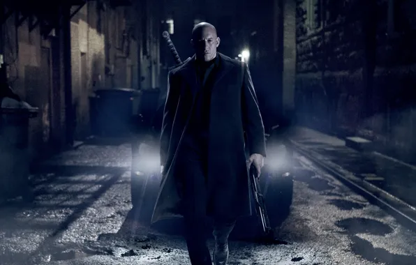Night, weapons, sword, fantasy, lane, VIN Diesel, car, shotgun