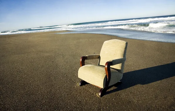 Picture sea, beach, chair