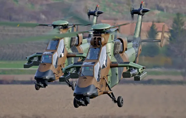 Pair, flight, Tiger, Eurocopter, shock, helicopters, EC 665