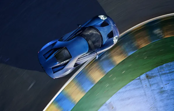 Picture machine, Ford, turn, supercar, supercar, blue, the view from the top
