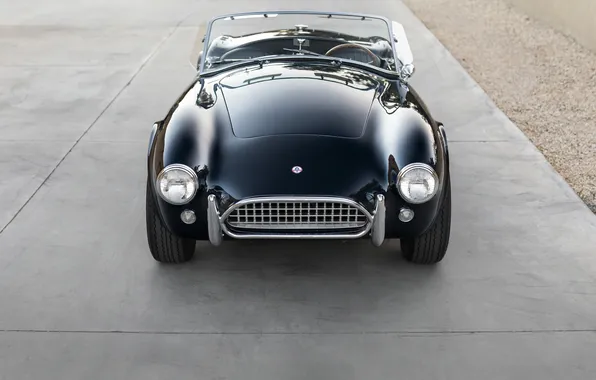 Black, Shelby, front view, retro cars, 1963, Shelby Cobra, the only instance, Cobra 289