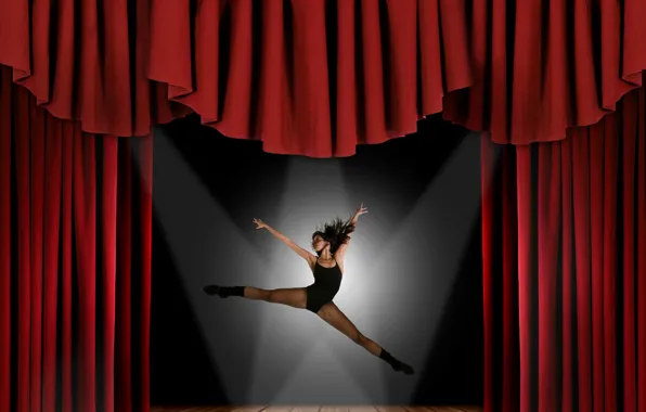 Picture girl, scene, dance, curtain, dancer