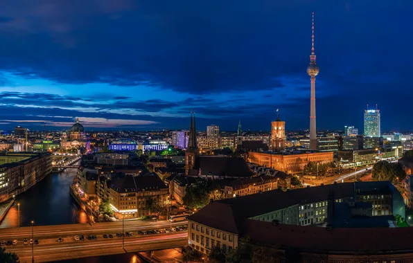 Picture night, lights, Berlin