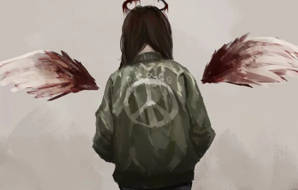 Blood, the world, angel, girl, pacifism