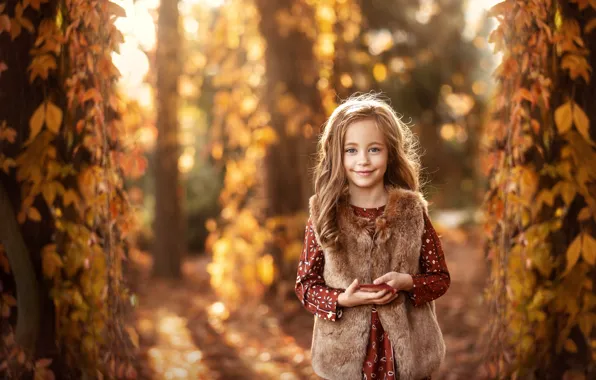 Wallpaper autumn, smile, girl