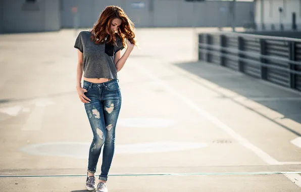 Girl, model, jeans, cute