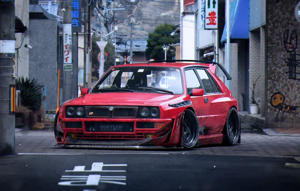Picture Red, Lancia, Tuning, Future, Delta, Wheels, Integrale, by Khyzyl Saleem