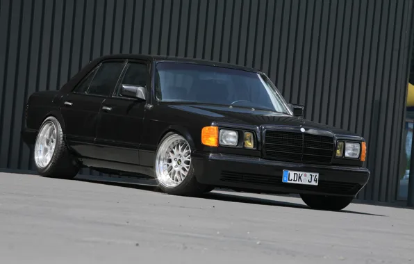 Black, mercedes-benz, S-Class, w126, 500SE