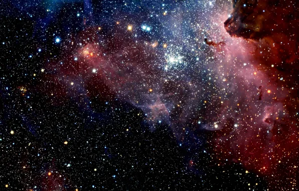 Stars, Nebula, NGC 3372, Close-Up, VLT, Constellation of Carina, HAWK-I camera