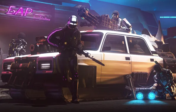 Bar, the bandits, car, gang, Scum