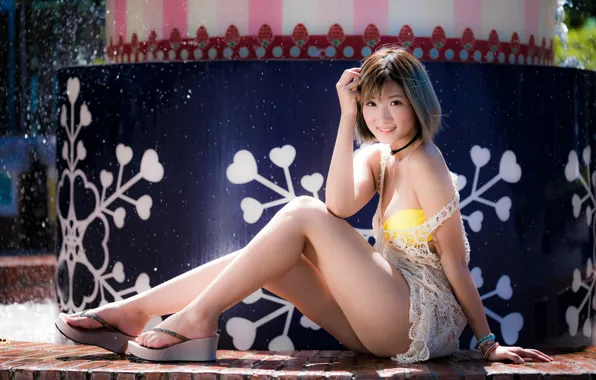 Girl, happy, bra, woman, smile, beautiful, model, pretty
