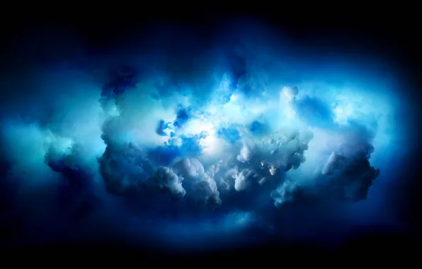 Blue, paint, black, iMac Pro