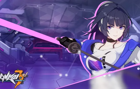 Look, girl, sword, Honkai Impact 3rd, Raiden Mei