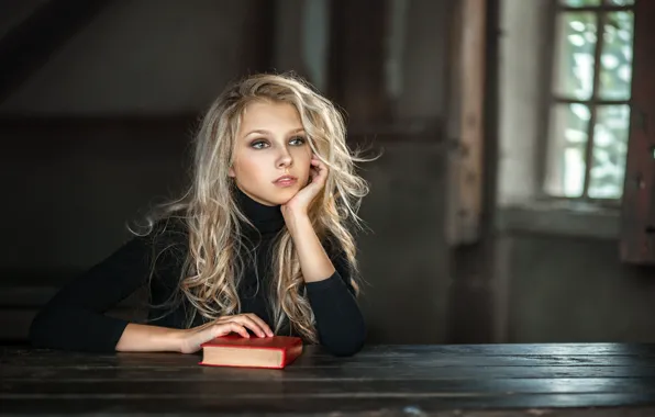 Girl, blonde, Alice, book