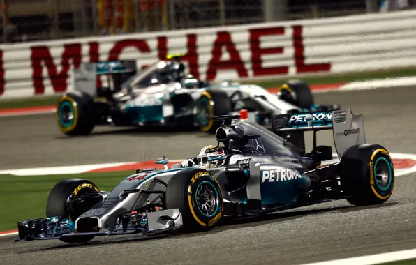 Race, sport, the car, Mercedes, Lewis Hamilton, Mercedes AMG Petronas F1, Bahrain GP