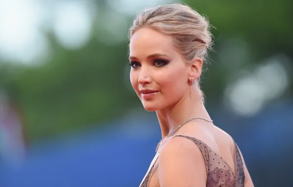 Portrait, actress, blonde, beauty, bokeh, Jennifer Lawrence, Jennifer Lawrence