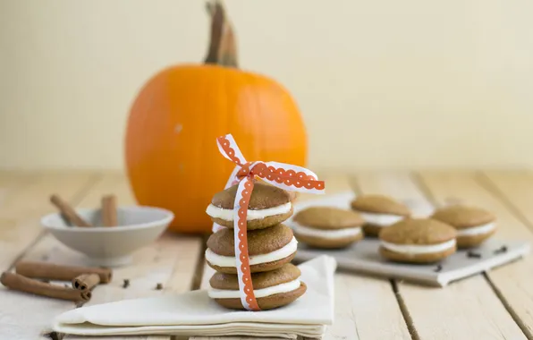 Picture food, cookies, pumpkin, autumn, cakes, sweet, cookies, pumpkin