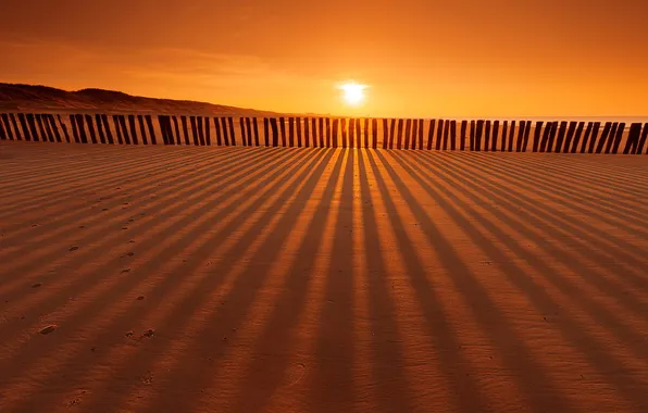 Beach, landscape, sunset, nature, support