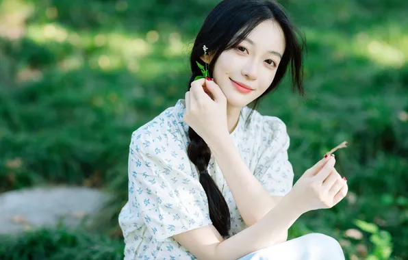 Beautiful, Asian, Model, Flower, Smile, Woman, Cute, Pretty