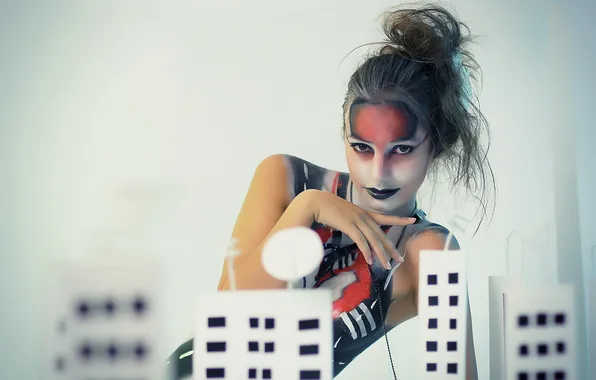 Girl, model, makeup