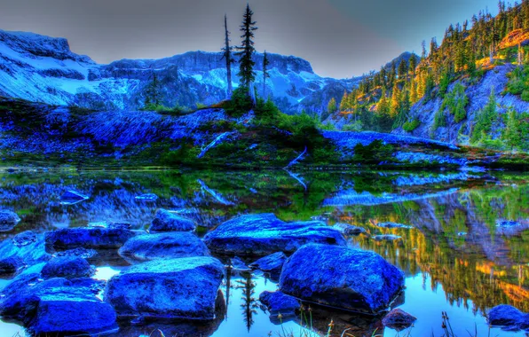 Landscape, nature, stones, photo, HDR, Washington, USA