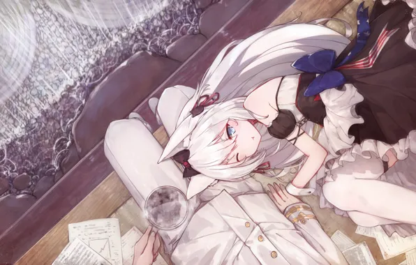 Girl, Guy, Cup, Tea, Azur Lane
