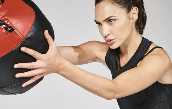 Girl, pose, model, the ball, Sports, workout, fitness, Gal Gadot