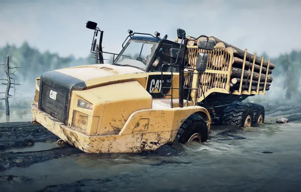 HDR, Wood, Water, Truck, Game, Mud, CAT, UHD