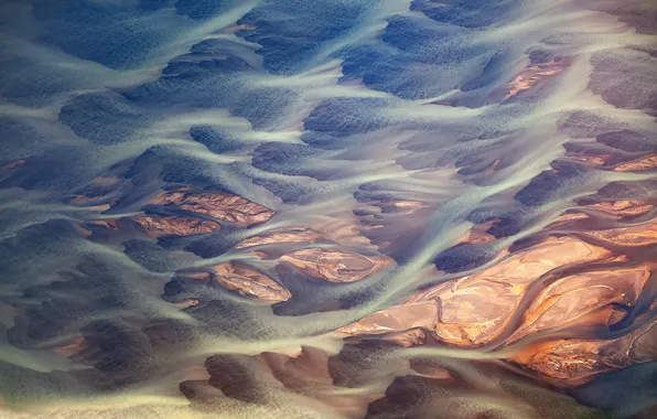 Picture patterns, texture, Iceland, threads, river, streams, glacial mud, volcanic dust