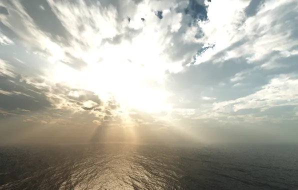 Sea, the sky, the sun, nature