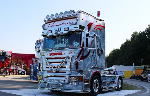 Picture Grey, Tuning, Truck, Scania, Silver, Scania R500