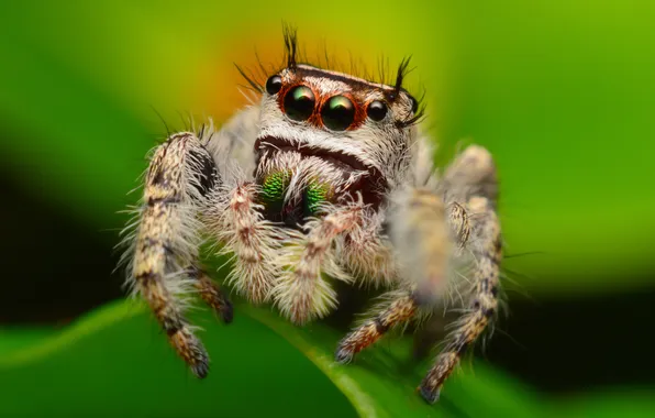 Leaves, insect, bokeh, spider