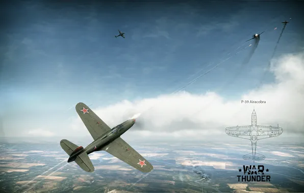 Picture fighter, USA, America, the plane, MMO, War Thunder, Gaijin Entertainment, Dagor Engine