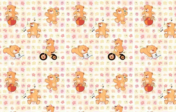 Picture background, texture, art, bear, children's