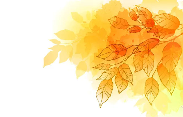 Autumn, leaves, collage, postcard