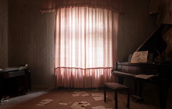Picture background, room, piano