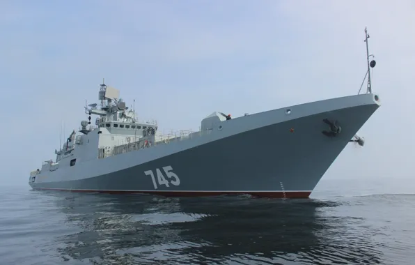 Picture sea, ship, nose, frigate, head, project 11356, guard, Admiral Grigorovich