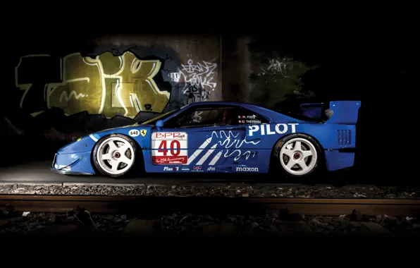 Wall, Ferrari, Graffiti, Ferrari, F40, Graffiti, Racing, Ferrari F40
