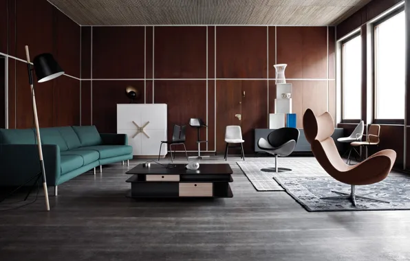 Picture design, living room, style, interior, retro