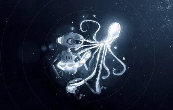 Robot, octopus, under water