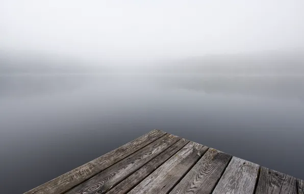 Bridge, fog, river